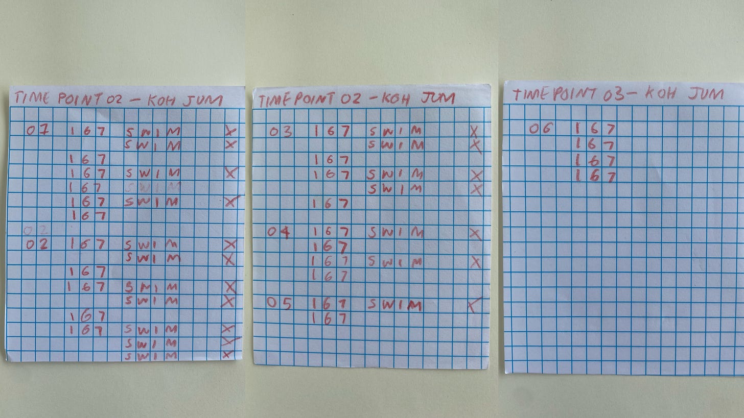 Practice of time through annotating repeated actions