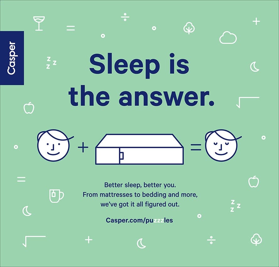 Casper's New Subway Ads Pose Puzzles to Get You Thinking About Going Back  to Bed