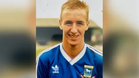 Ipswich Town FC Darren Oxbrow in Ipswich Town kit