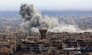 Smoke rises from eastern Ghouta