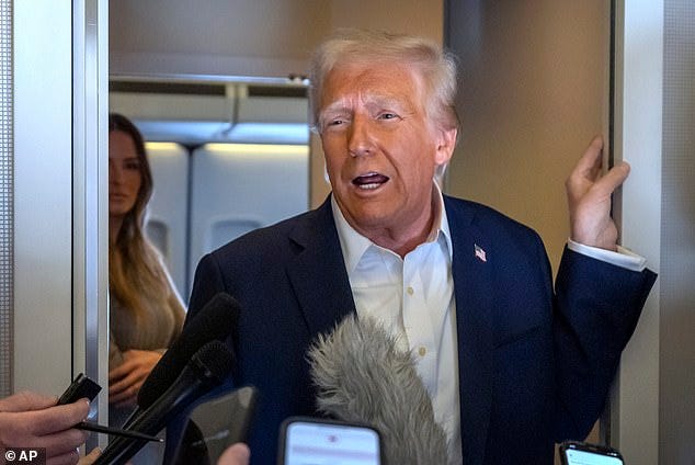 President Donald Trump outlined an extraordinary plan for peace in the Middle East moving more than a million people out of Gaza speaking to reporters on Air Force One on Saturday