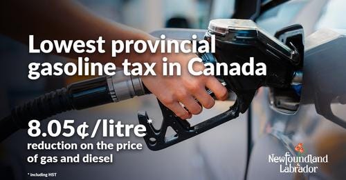Provincial Government Continues with Lowest Provincial Tax on Gasoline in Canada - News Releases