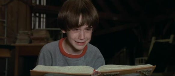 Bastian’s Grief, The NeverEnding Story (1984). A boy sobs over reading a sad moment in the book.