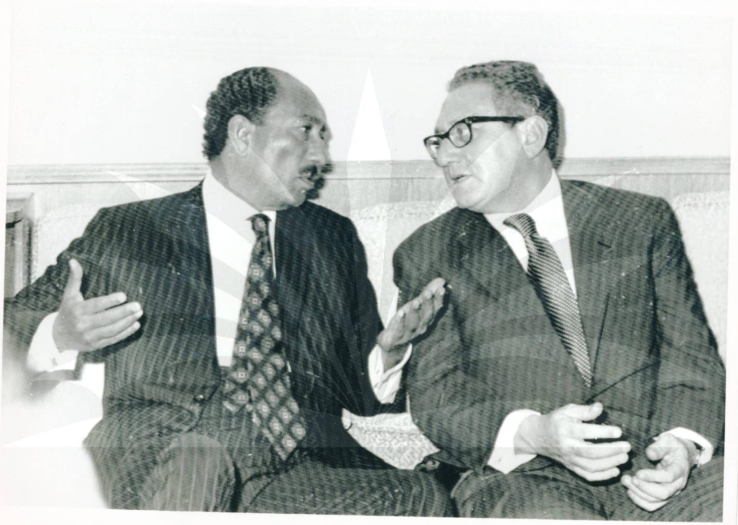 Henry Kissinger Speaking with President Anwar Sadat"