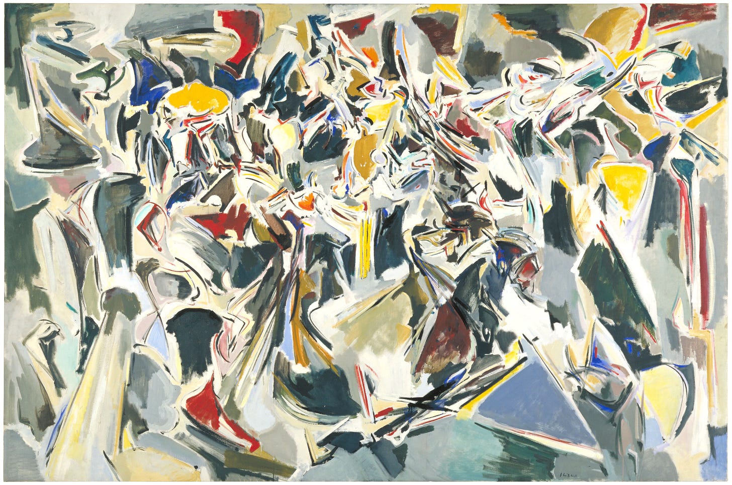Cross Section of a Bridge, 1951, abstract painting by artist Joan Mitchell