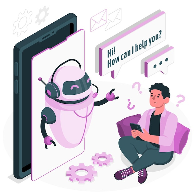 Free vector chat bot concept illustration