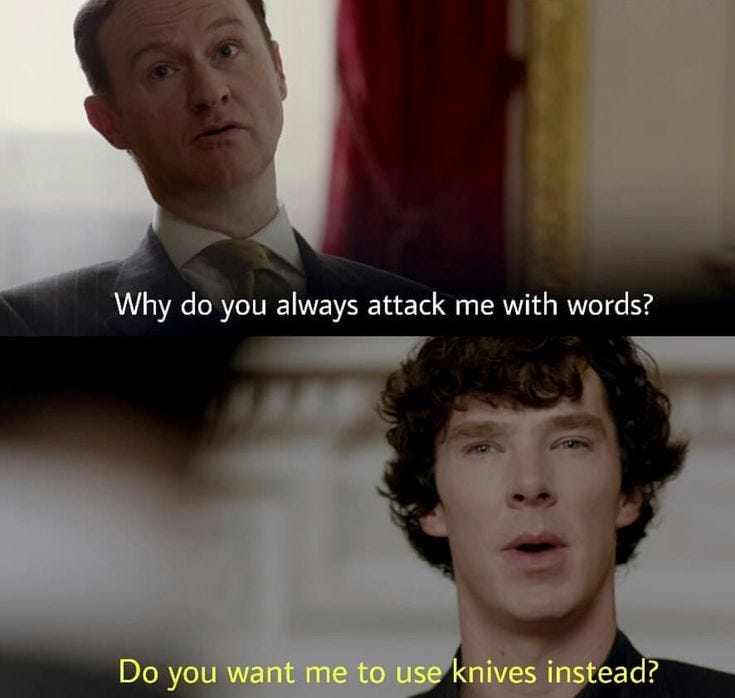 Pin by honeybee sourpatch on sherlock | Sherlock funny, Sherlock, Sherlock  quotes