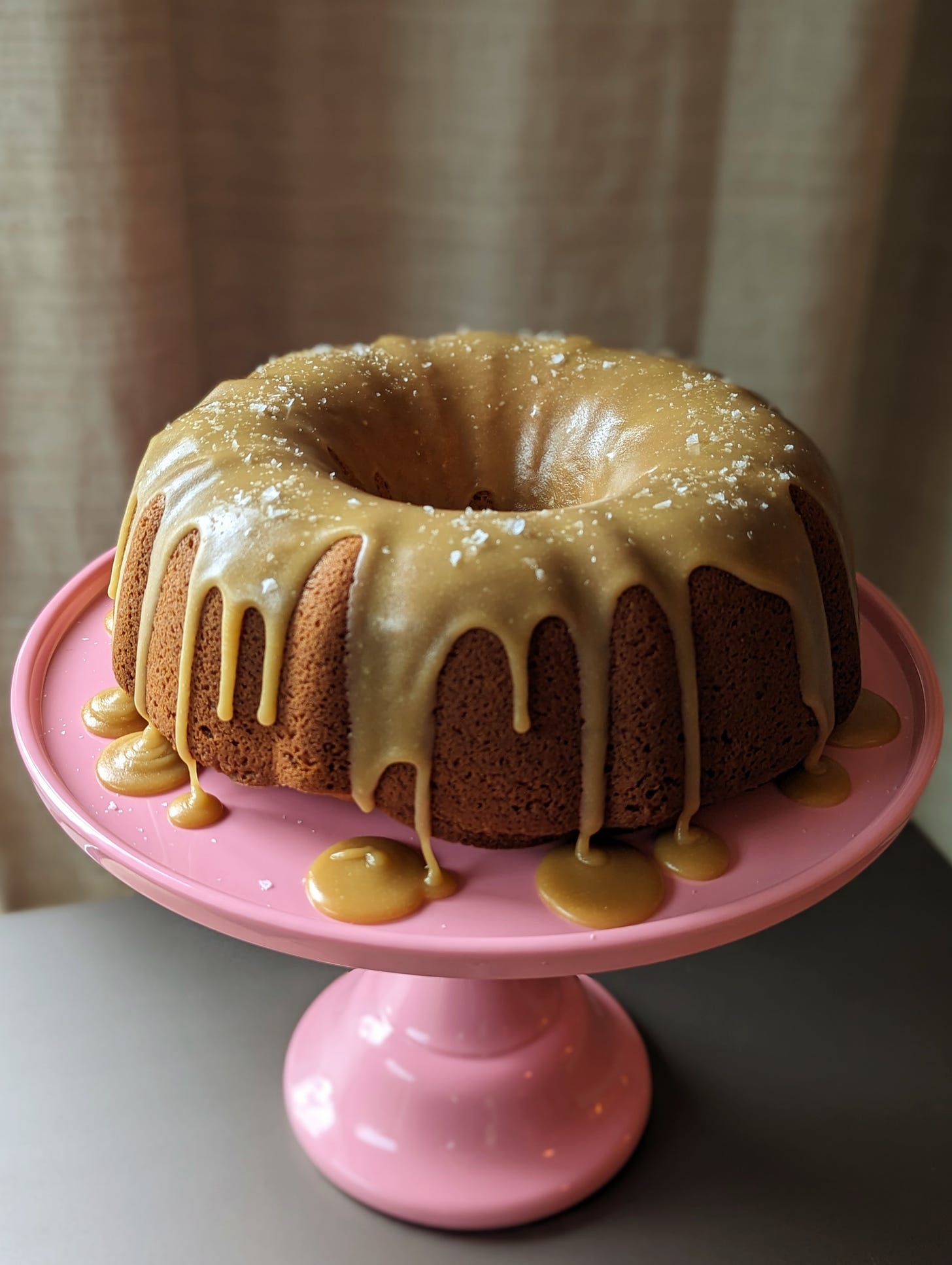 bundt cake with caramel drizzle