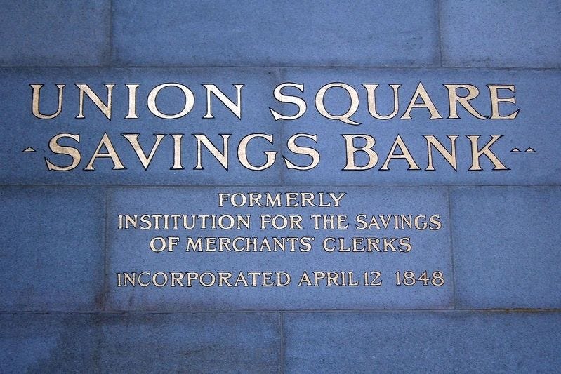 Union Square Savings Bank Historical Marker