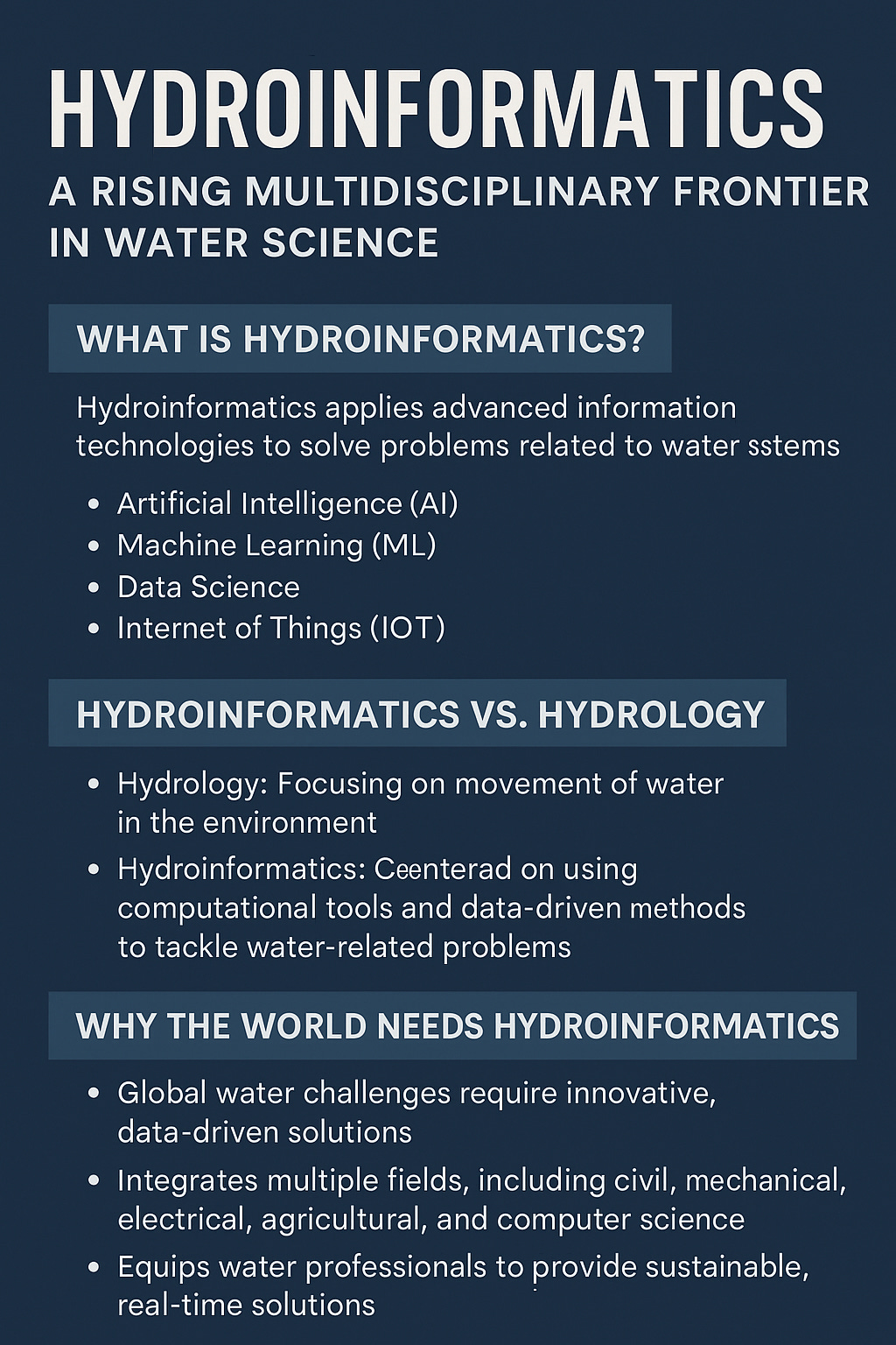Hydroinformatics: A Rising Multidisciplinary Frontier in Water Science