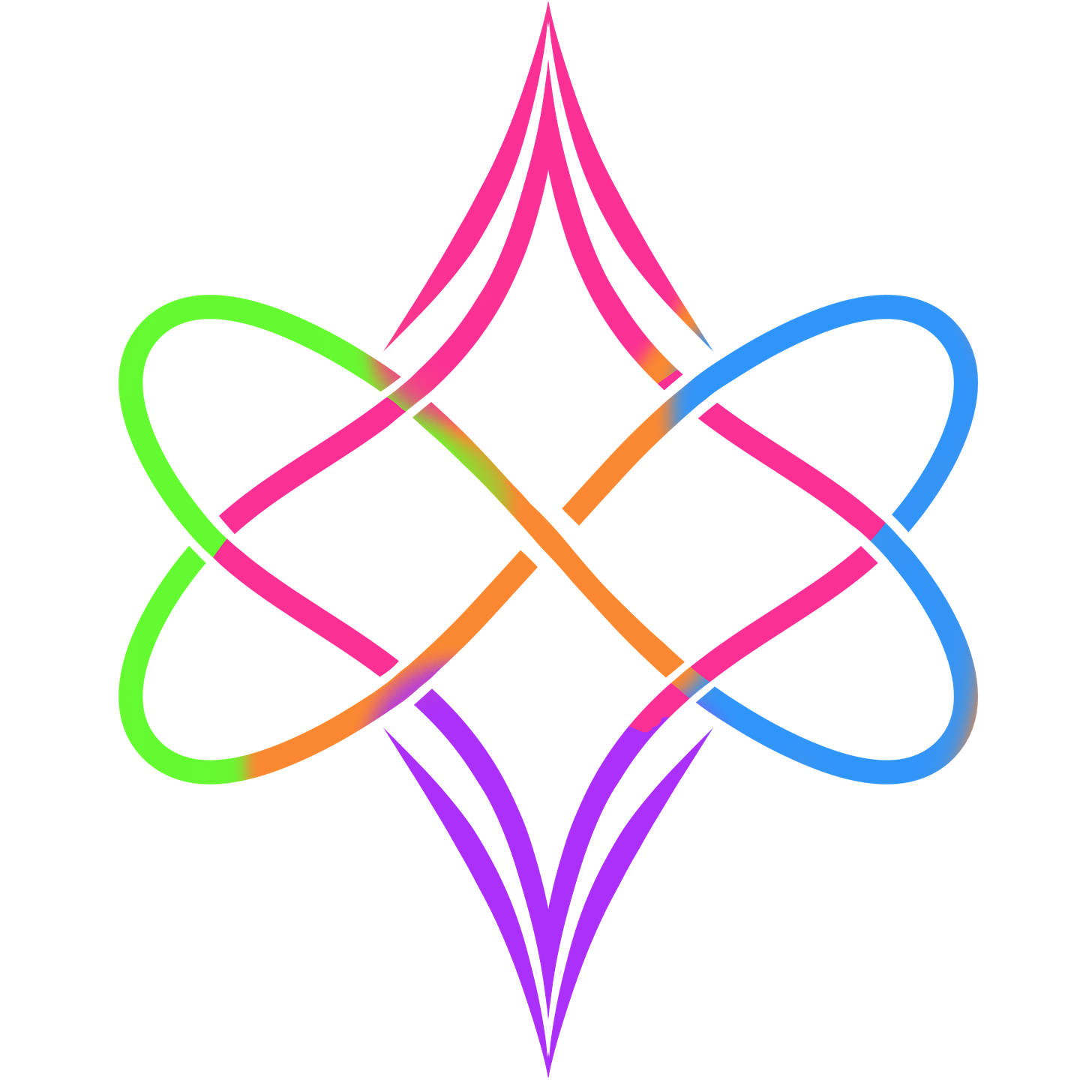 Digital artwork of a heart-infinity-star symbol