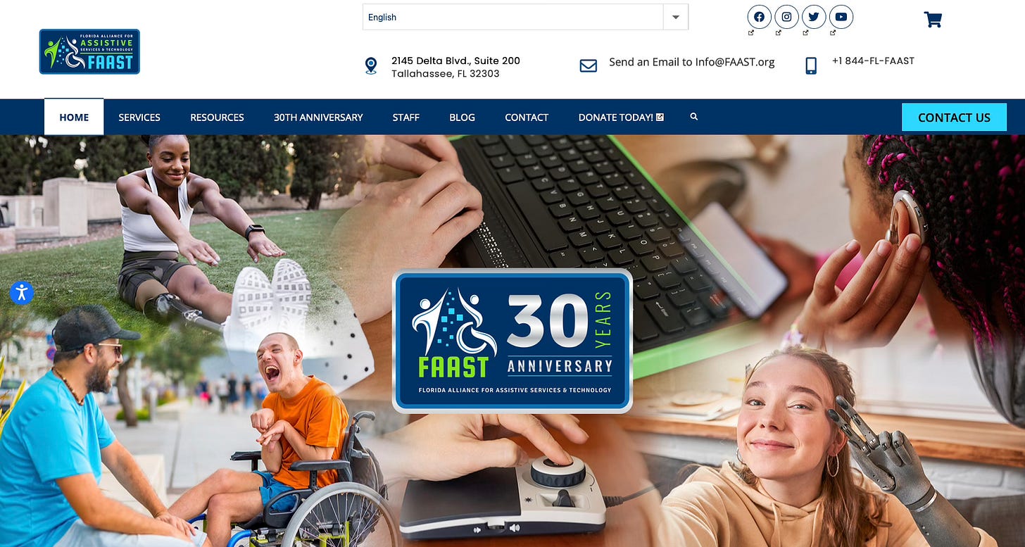 For users with disabilities seeking additional resources, the Florida Alliance for Assistive Services & Technology (FAAST) is a great organization to explore. You can find more information about FAAST here: https://faast.org/ 