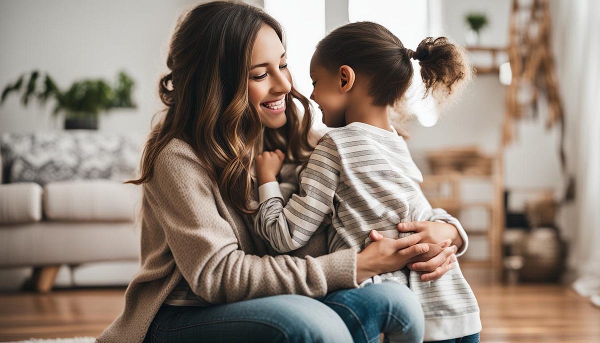 Mum hugging child