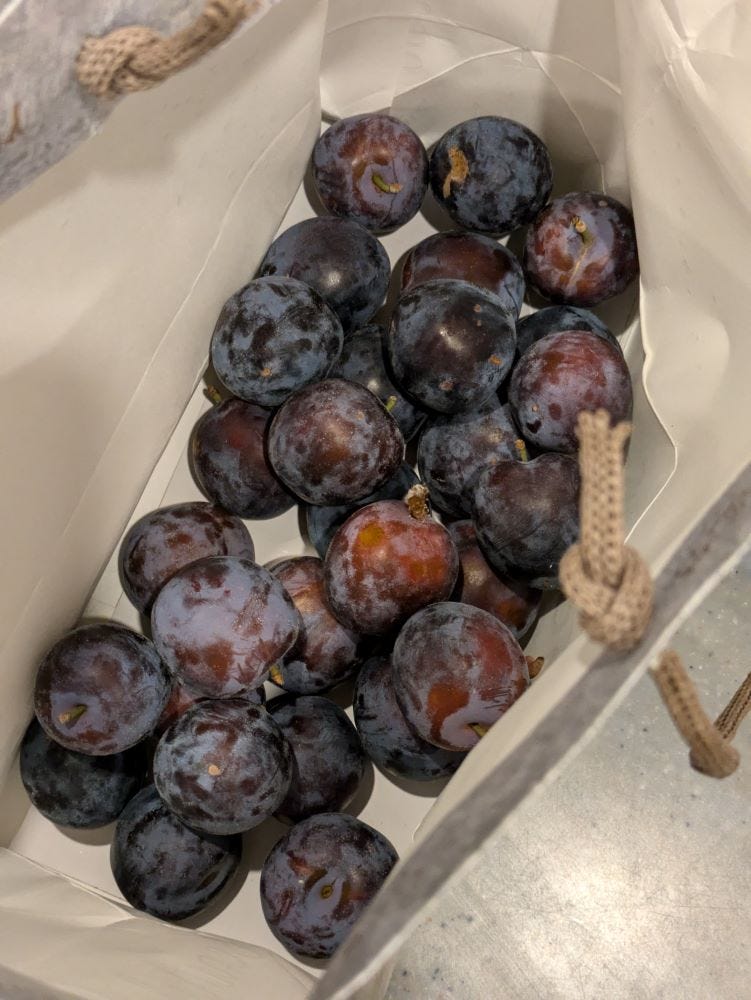 a bag of plums