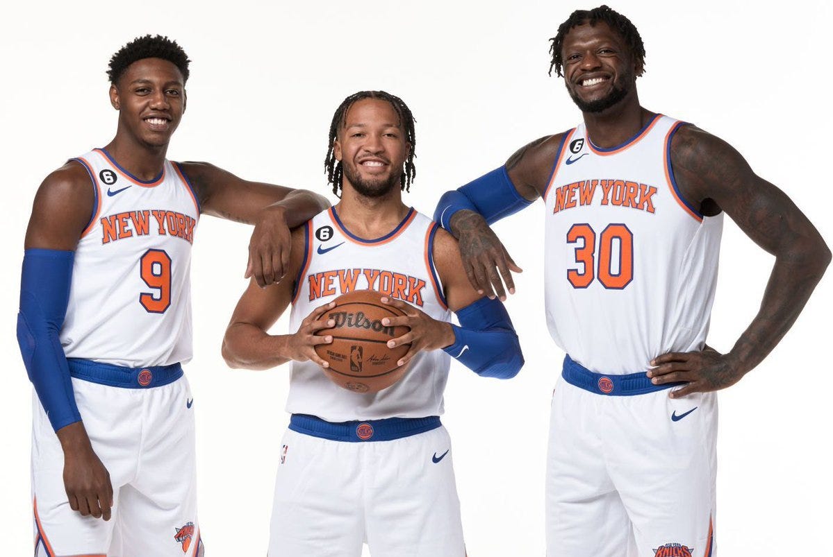 New York Basketball on X: "Your Knicks points-per-game leaders for 2022-23:  🪣 25.1 Julius Randle 🪣 24.0 Jalen Brunson 🪣 19.6 RJ Barrett 🪣 14.9  Immanuel Quickley 🪣 11.3 Quentin Grimes 🪣
