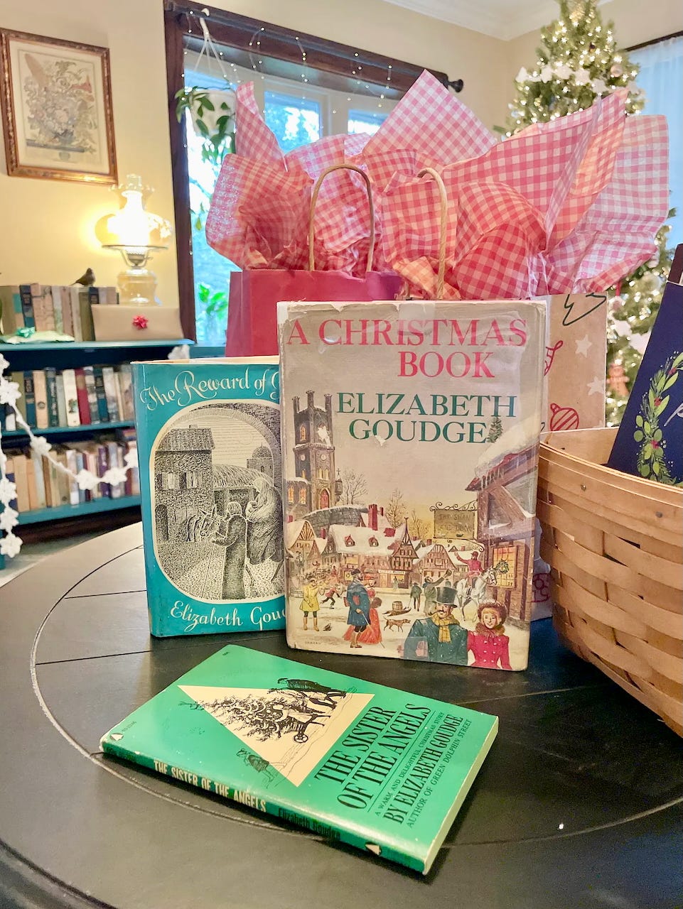 A few good Goudge books for Christmas Eve: The Reward of Faith (short stories), A Christmas Book (an anthology of her novel Christmas chapters and short stories), Sister of the Angels (a novella in the Torminster series). 