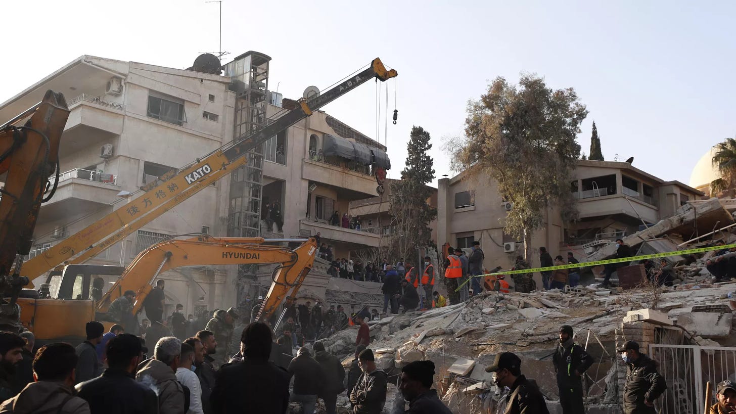 A szíriai Damaszkusz elleni izraeli légicsapás következményei, amely az iráni konzulátus épületének lerombolását eredményezte - RIA Novosti, 1920, 2024.02.04.
