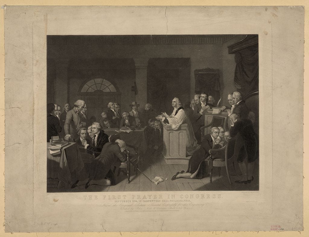 "The First Prayer in Congress" (1848) - T.H. Matteson