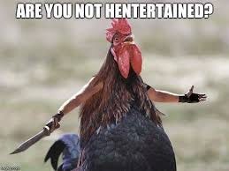 I'm introducing 16 and 14 to Gladiator, so have to bring this one back 😎  “My name is Maximus Decimus Gallus Gallus, Commander of the henhouse of the  North, General of the