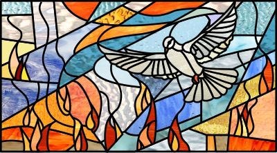 dove and twelve tongues of fire for apostles at pentecost pattern for stained  glass | Витражи, Птицы
