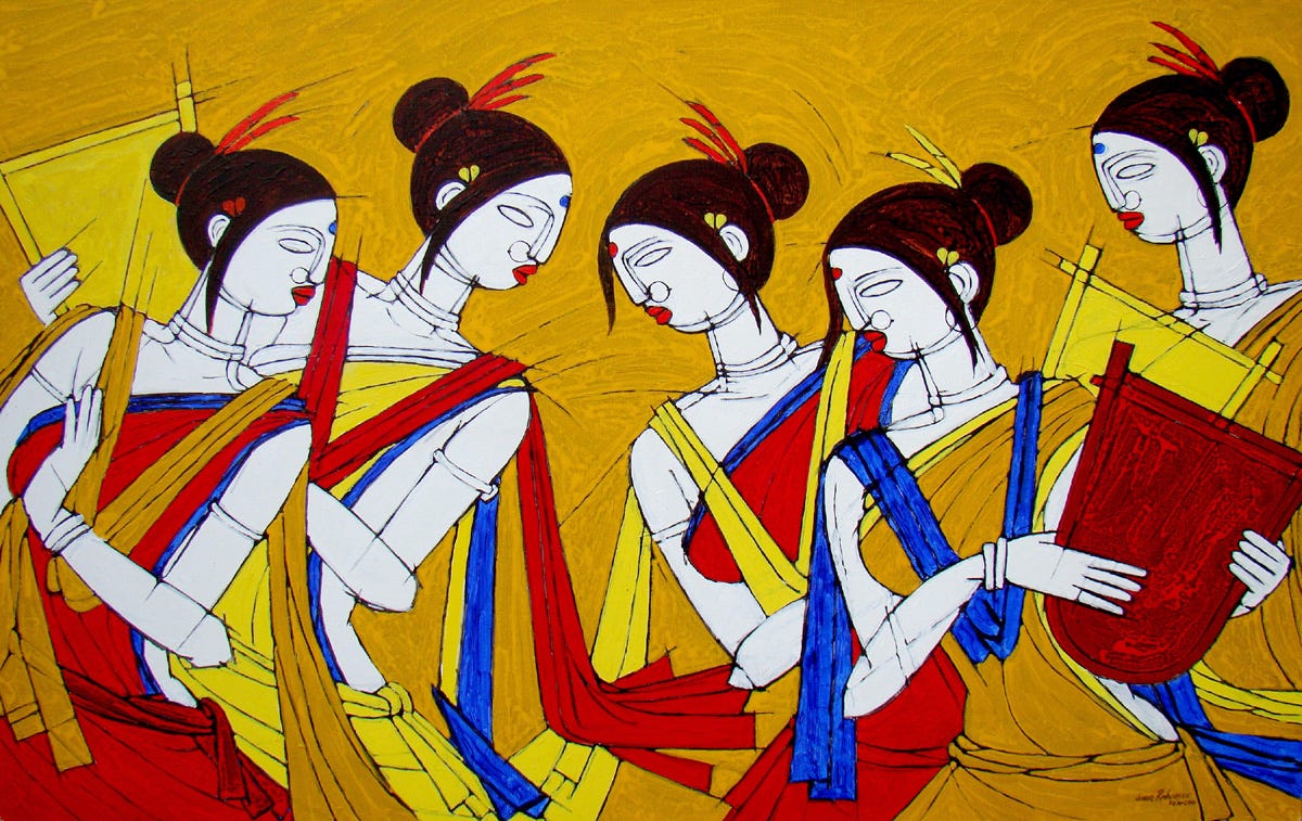 Abstract Paintings - Indian Art - Contemporary art - Jiaur Rahman