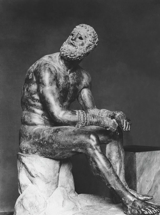 Bronze Pugilist At Rest Photograph by Underwood Archives - Fine Art America