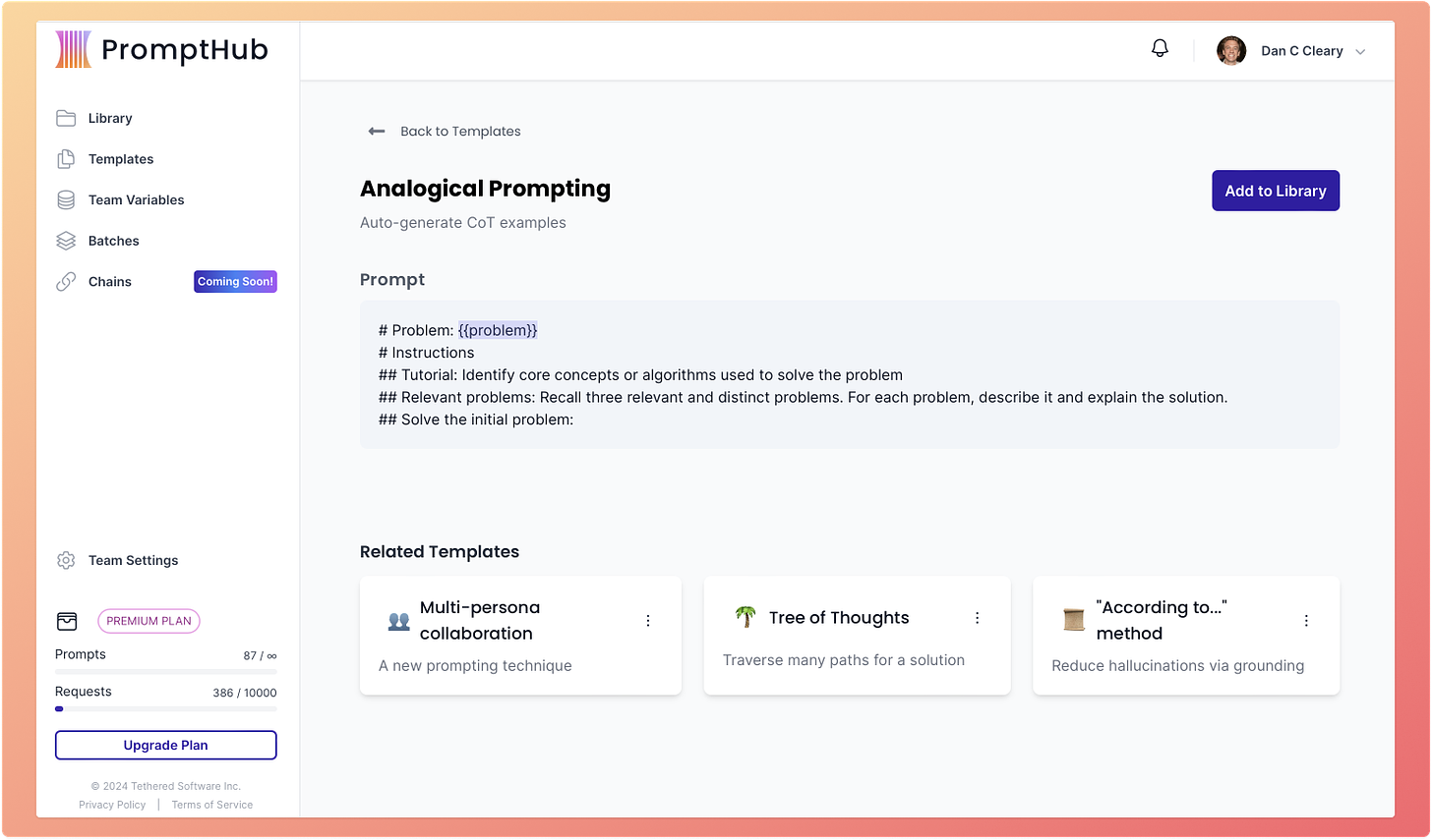 Analogical Prompt Template in PromptHub
