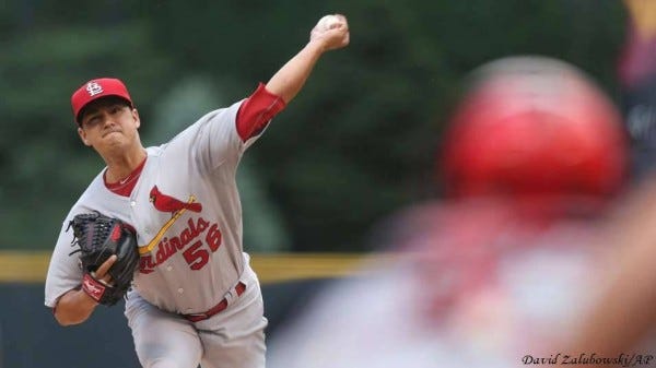 marco gonzales hot pitcher for st louis cardinals baseball 2015