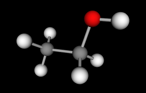 An ethanol molecule An ethanol molecule
