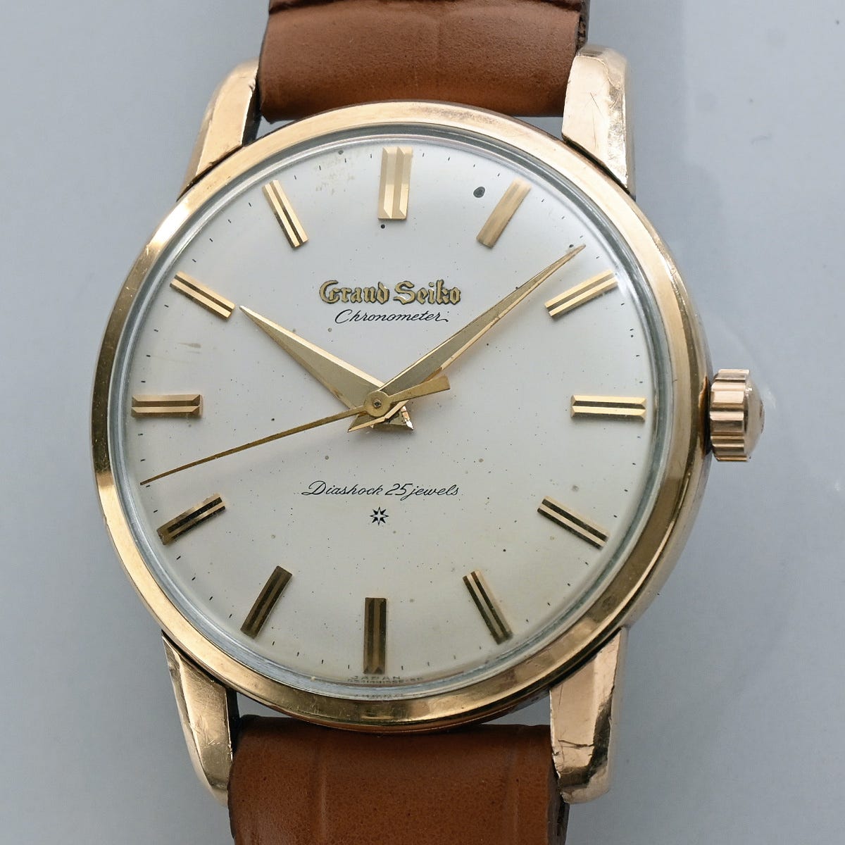 グランドセイコー ファーストモデル 浮きロゴ文字盤 手巻 ２５石 クロノメーター 獅子メダル Grand Seiko Chronometer J14070 稼動確認済