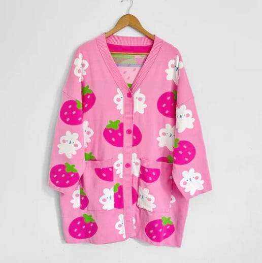 TOM happy bunny strawberry cardigan