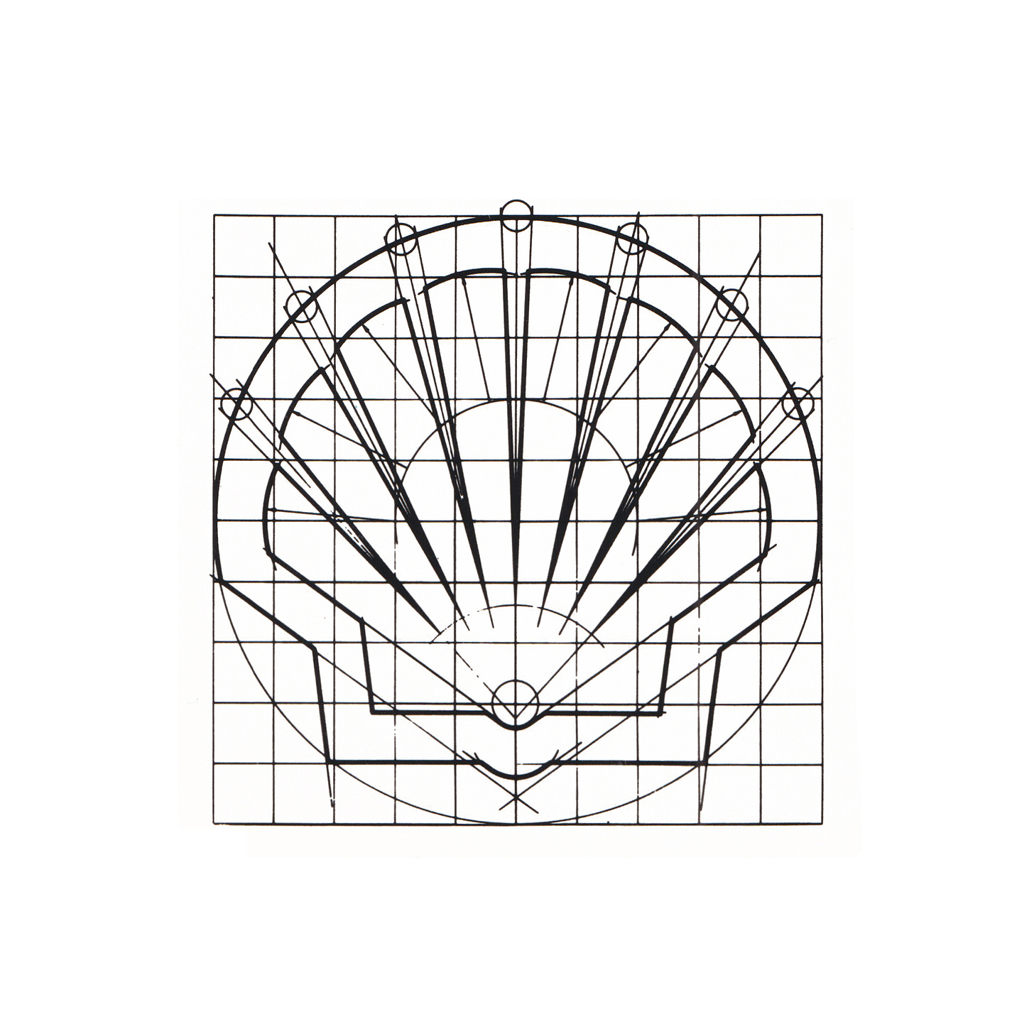 Raymond Loewy's 1971 logo construction for oil giant Shell