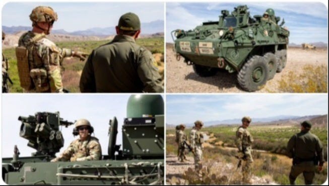 US Northern Command assigned US Army Stryker Crews to remote areas of the US Southern Border with Mexico in March, 2025. US Northern Command assigned US Army Stryker Crews to remote areas of the US Southern Border with Mexico in March, 2025.