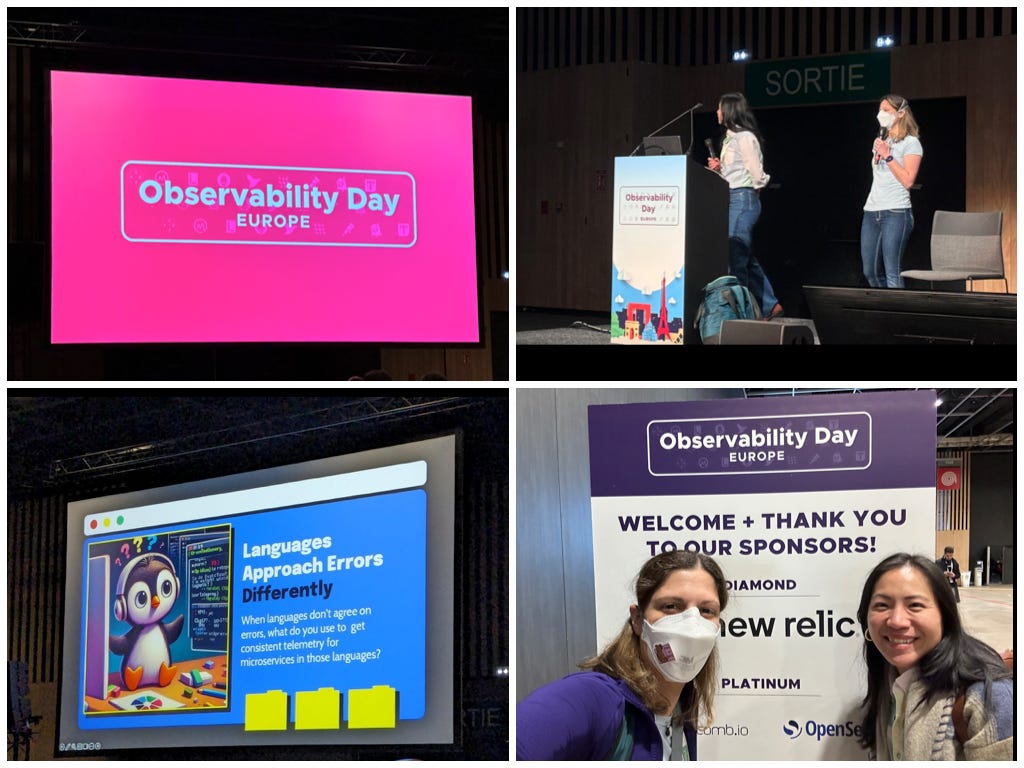 Photo highlights from Observability Day with speakers Adriana Villela and Reese Lee
