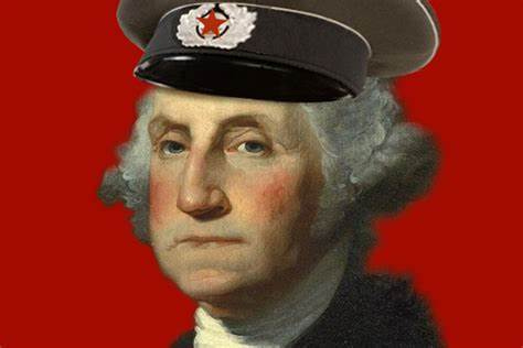 George Washington wearing a soviet officer's cap. 