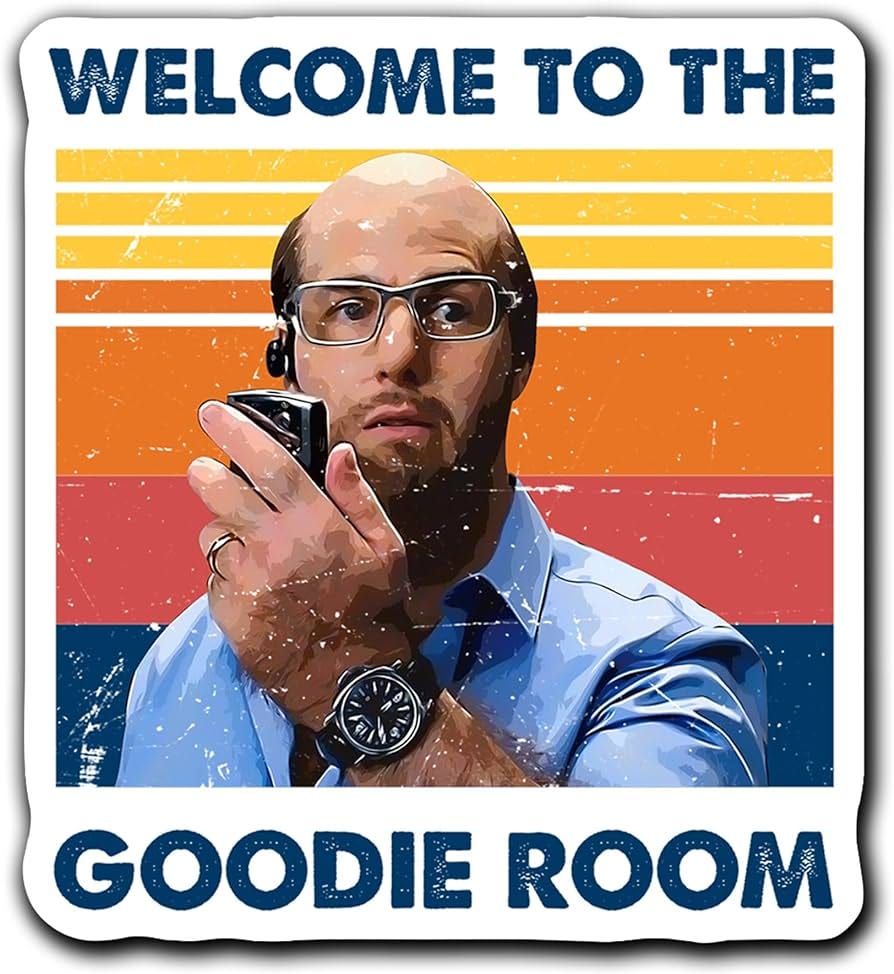 Tropic Thunder Kirk Lazaruswelcome to The Goodie Room Retro Art Sticker 5"