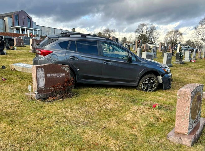 A driver lost control of their car and damaged several headstones in Notre Dame Cemetery recently.