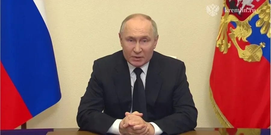 Putin made a speech after the shooting in Moscow