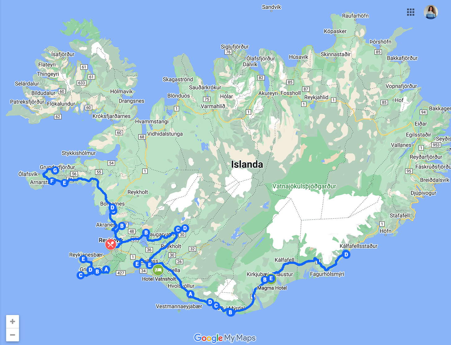 Itinerario di 6 giorni in Islanda