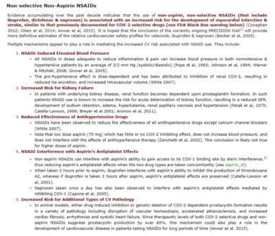 NSAID risk summation