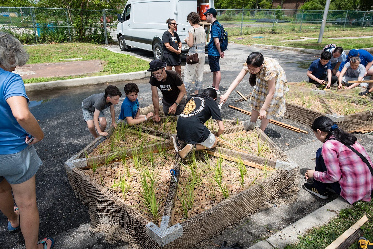 Photo of RETI center gardening.