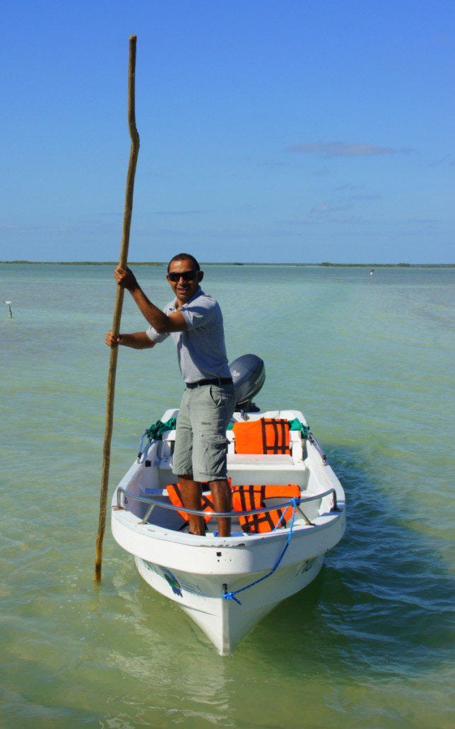 Heading out on a boat ride in the lagoons near Tulum.