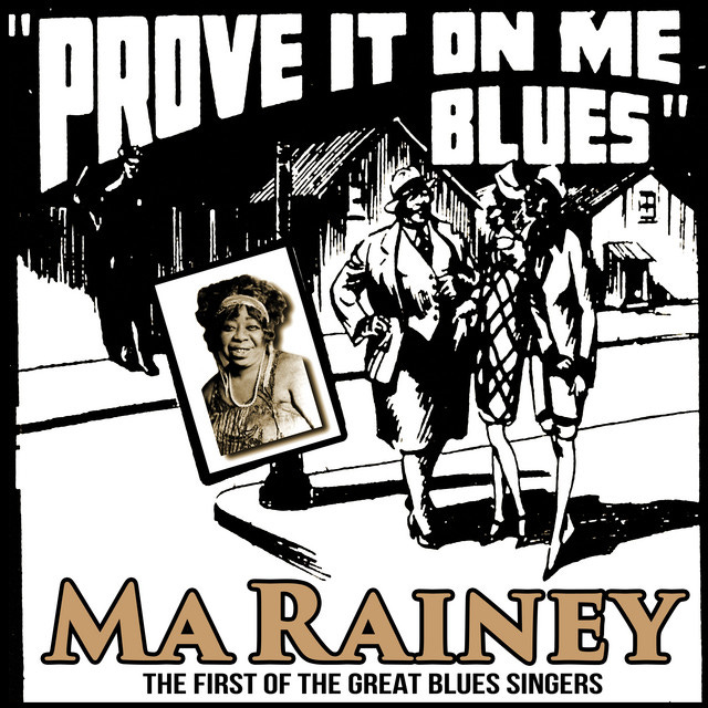 Black & white promotional ad featuring a drawing of Rainey wearing a suit flirting with two women while a police officer watches closely