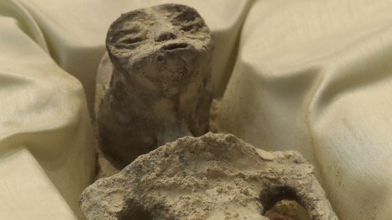 1,000-year-old 'alien corpses' displayed in glass cases in Mexico | World  News | Sky News