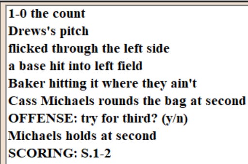 Diamond Mind Baseball Play By Play