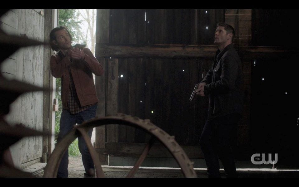 Dark Kaia ambushes Sam Dean Winchester in Barn SPN