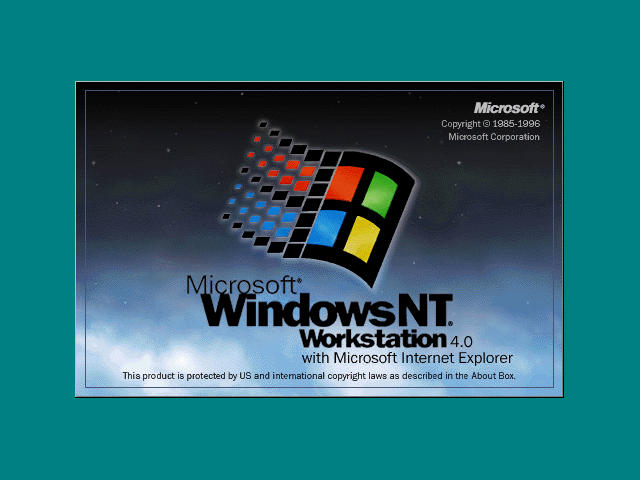 Welcome splash in Windows NT 4.0 Workstation