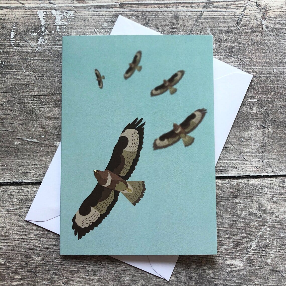 Greeting card with Buzzard design