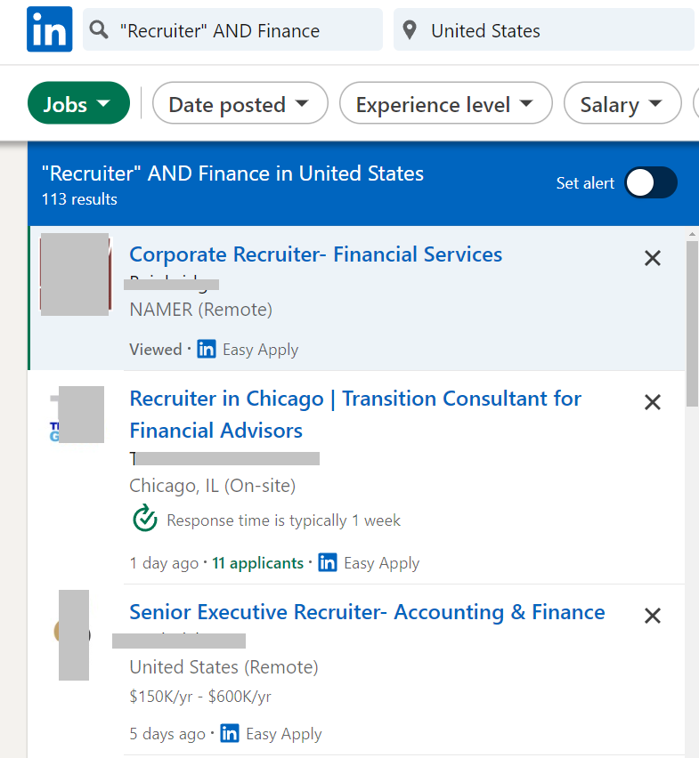 Job Search LinkedIn