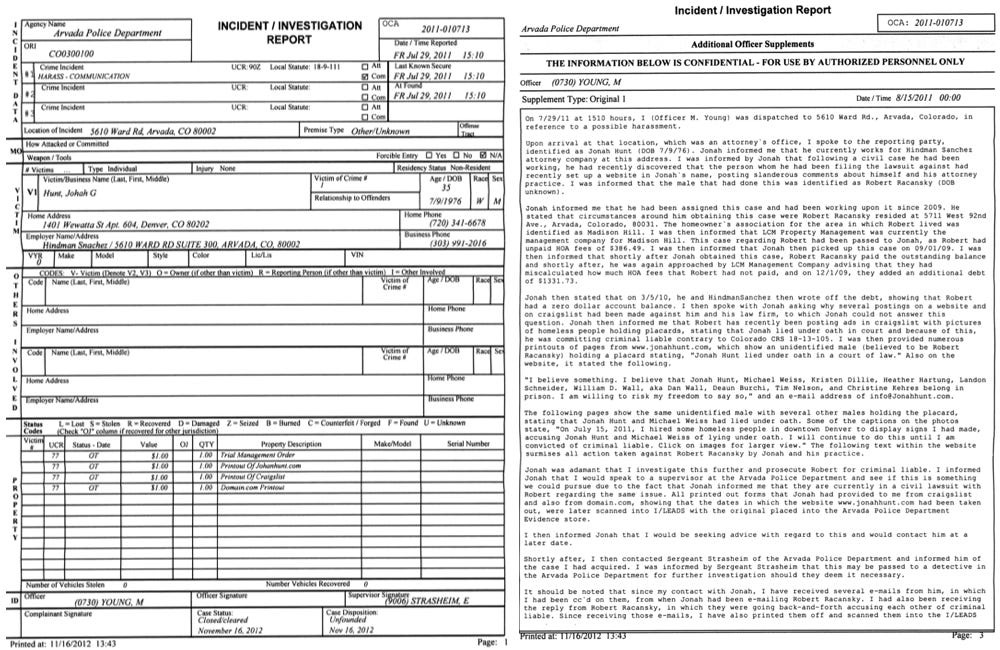 2011-07-29 Police Report
